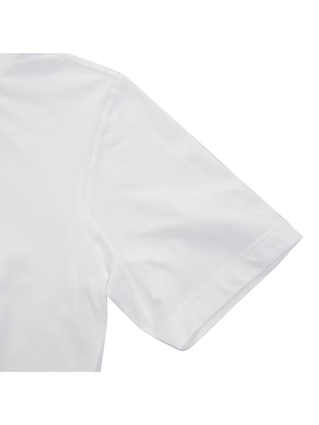 Center Front Stripes Short Sleeve T-Shirt White - Y-3 - BALAAN 6