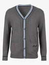 Drew Men s Jacquard Cardigan DM47KC32 GREY - DRUH GOLF - BALAAN 1