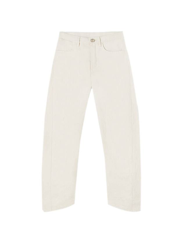 Women's Loose Fit Casual Straight Pants White - JIL SANDER - BALAAN 1