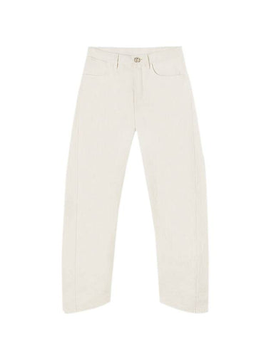 Women's Loose Fit Casual Straight Pants White - JIL SANDER - BALAAN 1