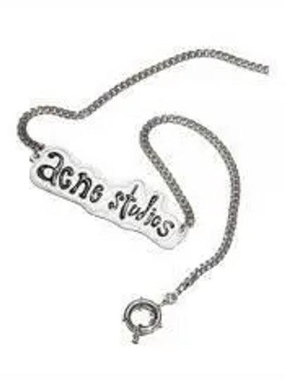 Logo Label Necklace Silver Grey - ACNE STUDIOS - BALAAN 2