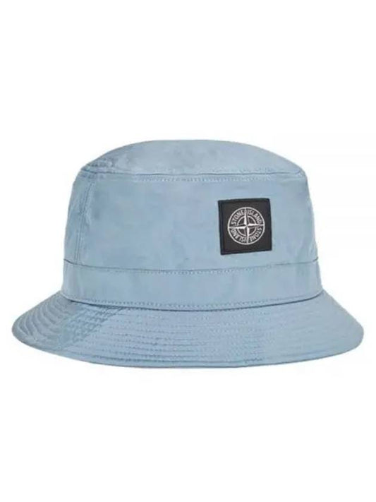 Logo Patch Bucket Hat Blue - STONE ISLAND - BALAAN 1