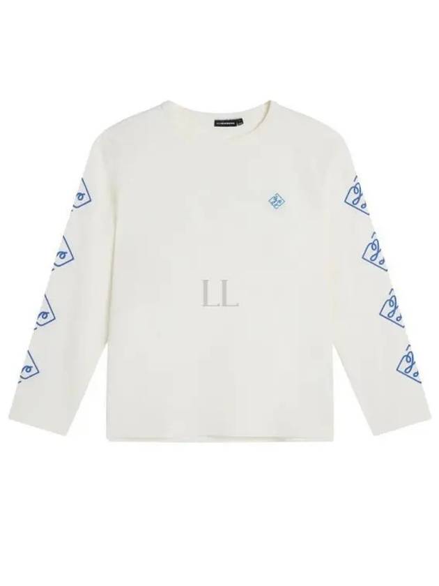 Camillo Graphic Crew Neck Long Sleeve T-Shirt Cloud White - J.LINDEBERG - BALAAN 2