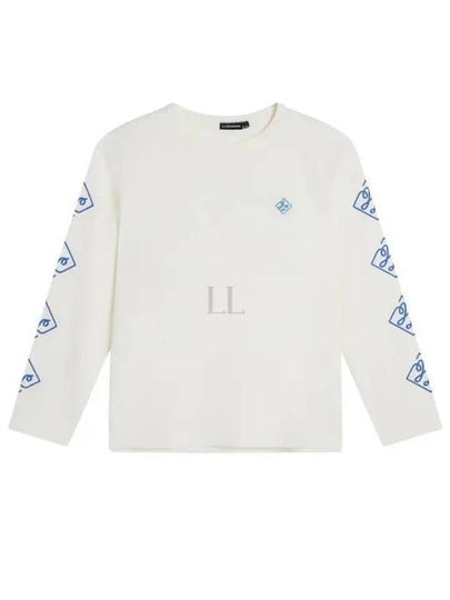 Camilo Graphic Crew Neck Long Sleeve T-Shirt Cloud White - J.LINDEBERG - BALAAN 2