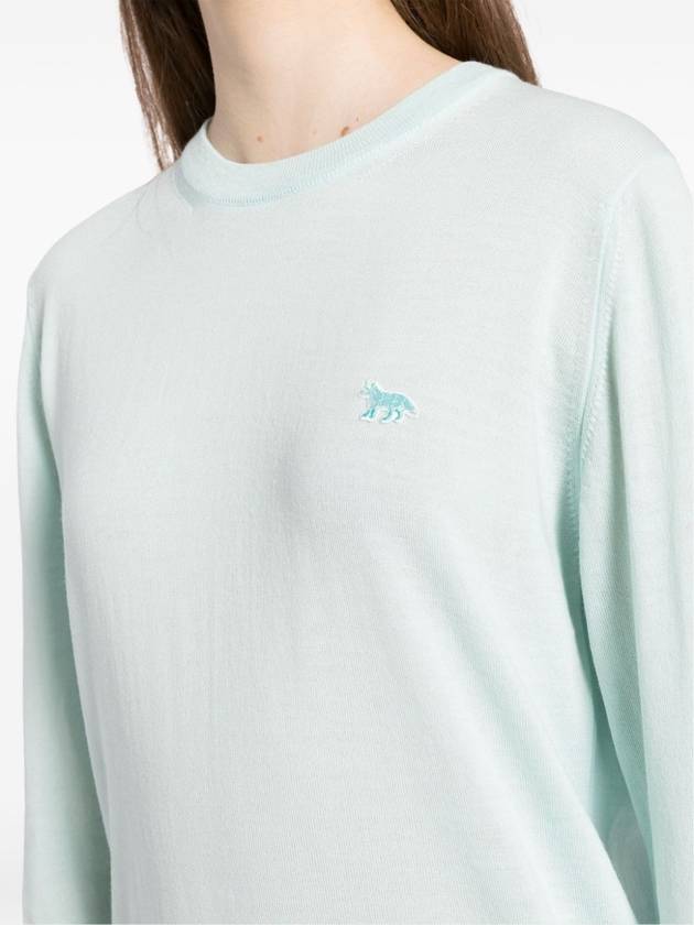 Women's Baby Fox Patch Regular Knit Top Mint - MAISON KITSUNE - BALAAN 4