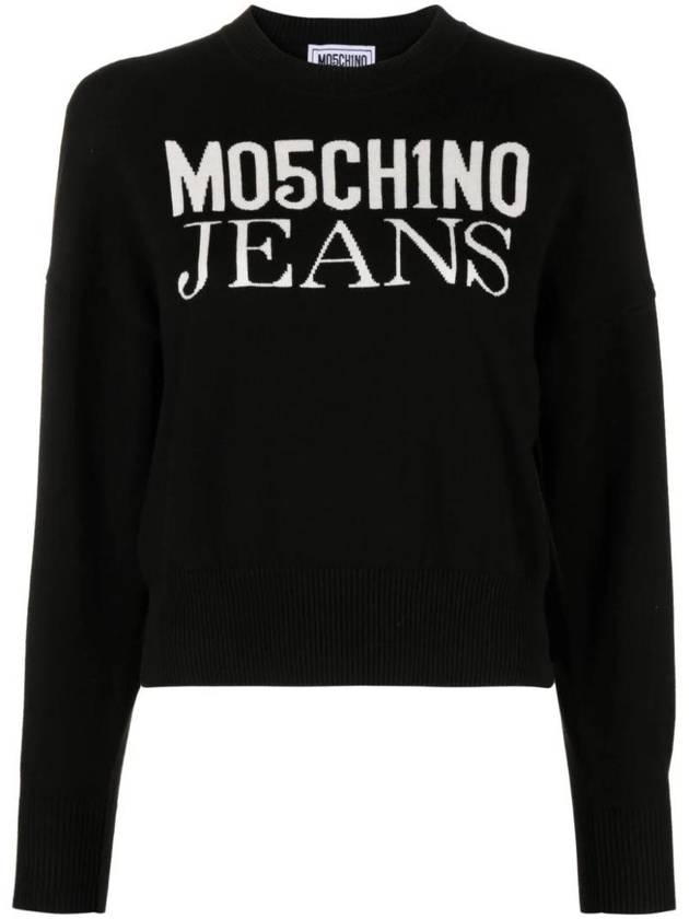 Logo Jacquard Cotton Sweater A09193208 - MOSCHINO - BALAAN 1