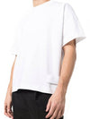 Satin Label Oversized Fit Short Sleeve T-Shirt White - AMI - BALAAN 5