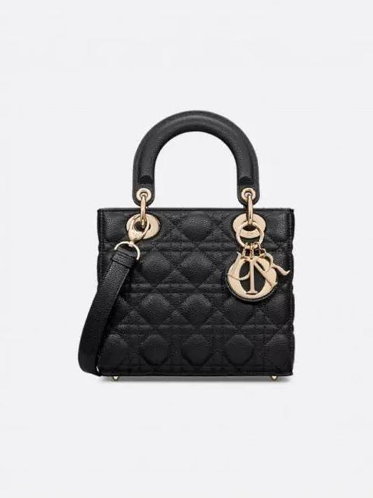 Lady Cannage Small Grained Calfskin Tote Bag Black - DIOR - BALAAN 2