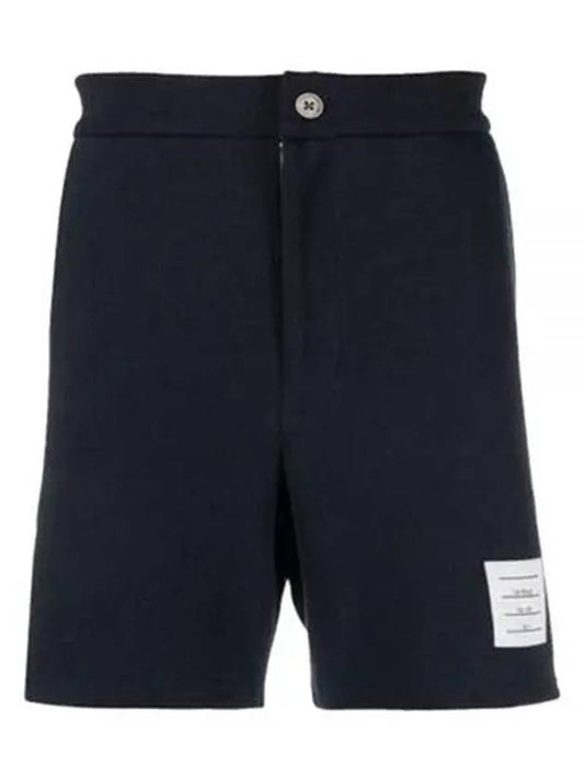 Men's RWB Striped Cotton Bermuda Shorts Navy - THOM BROWNE - BALAAN.