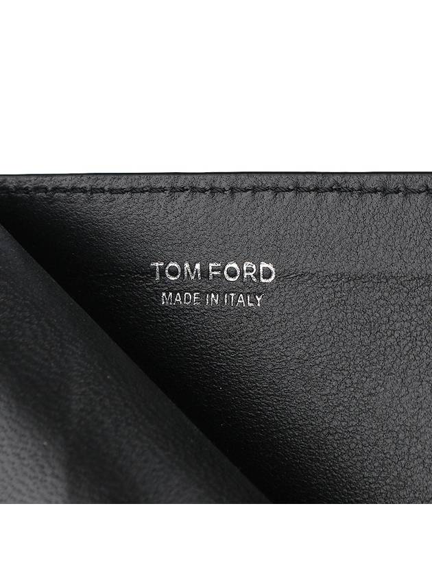 T Line Classic Logo Leather Card Wallet Navy - TOM FORD - BALAAN 6
