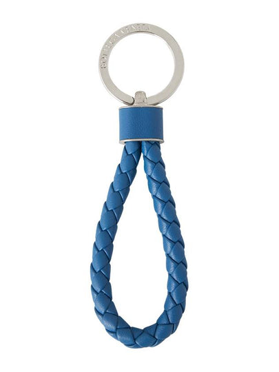 Intrecciato Leather Key Holder Blue - BOTTEGA VENETA - BALAAN 2