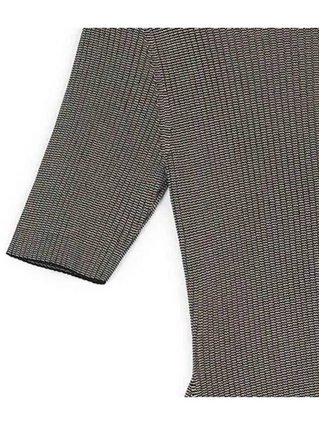 Ribbed Knitwear A-line Short Dress Safari - GANNI - 6
