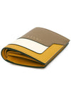 Logo Saffiano Leather Two-fold Halfwallet Yellow Brown - MARNI - BALAAN 4