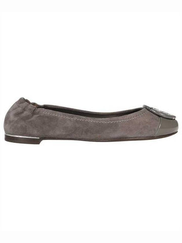 Logo Leather Flat Grey - TORY BURCH - BALAAN 1