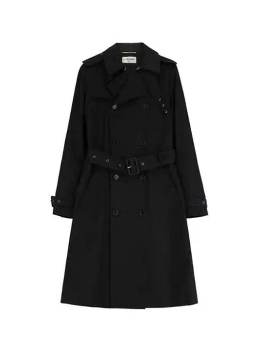 gabardine trench coat - SAINT LAURENT - BALAAN 2