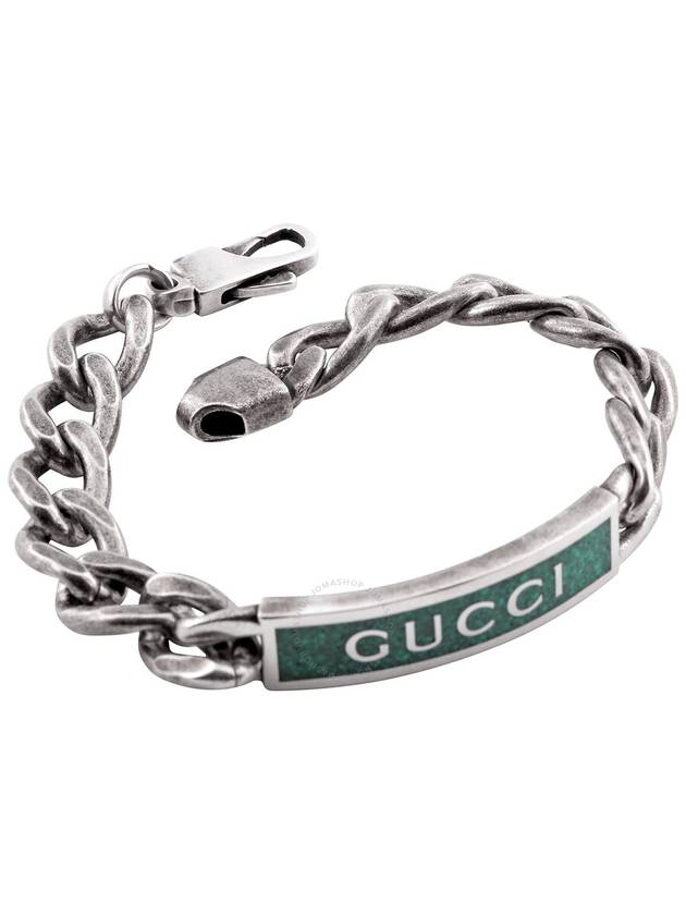 Logo Enamel Bracelet Silver - GUCCI - BALAAN 4