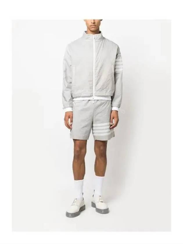 4 Bar Stripe Ripstop Zip-up Jacket Grey - THOM BROWNE - BALAAN 3