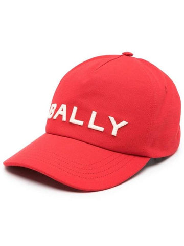 Embroidered Logo Canvas Ball Cap Red - BALLY - BALAAN 1