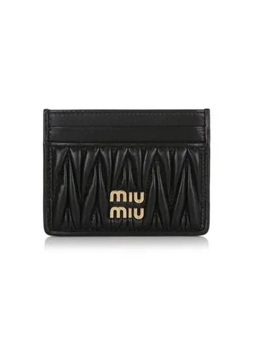 5MC076 AFPP F0002 Leather Nappa Matelasse Card Wallet 1210085 - MIU MIU - BALAAN 1