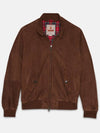 zip-up suede jacket brown - BARACUTA - BALAAN 2