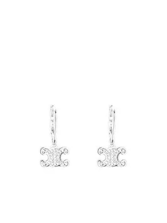 Triomphe Rhinestone Earrings Silver - CELINE - BALAAN 2