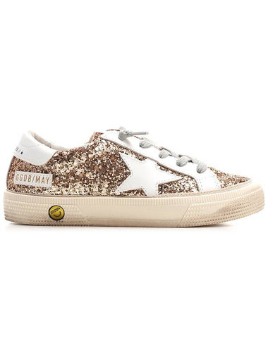 Kids Logo Leather Low Top Sneakers Gold - GOLDEN GOOSE - BALAAN 1