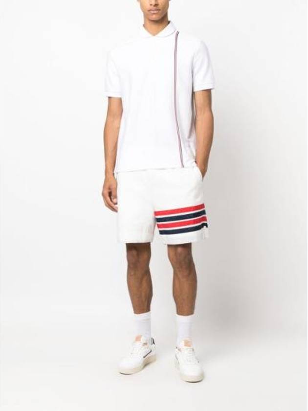 RWB Stripe Polo Shirt White - THOM BROWNE - BALAAN 4