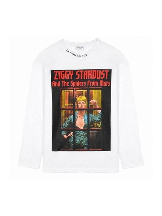 Ziggy Stardust Print Long Sleeve T Shirt White - IH NOM UH NIT - BALAAN 1