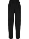 Logo Patch Cargo Track Pants Black - STONE ISLAND - BALAAN 1