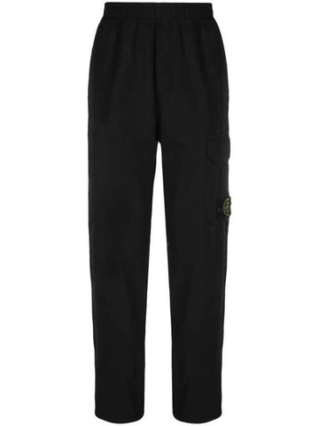 Logo Patch Cargo Track Pants Black - STONE ISLAND - BALAAN 1