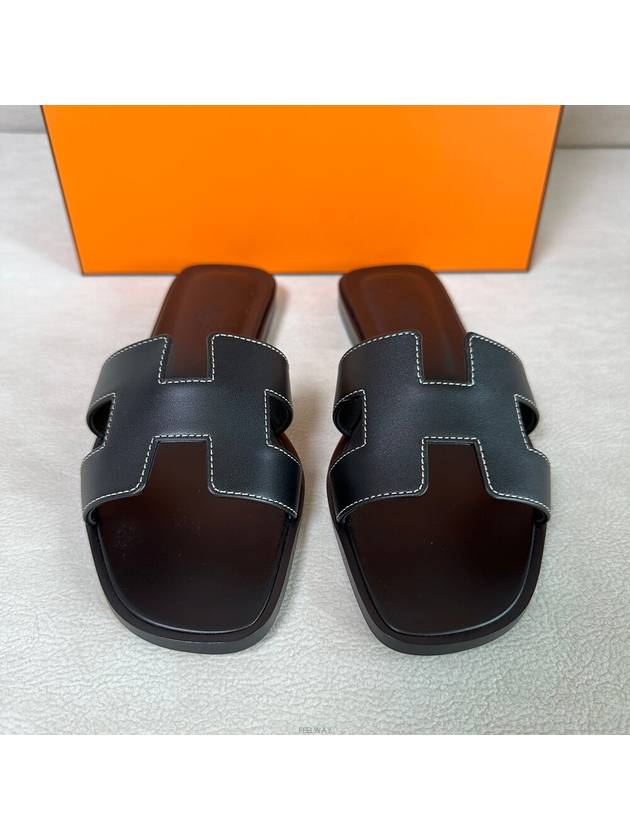 Oran Women Sandals Slippers Black - HERMES - BALAAN 4