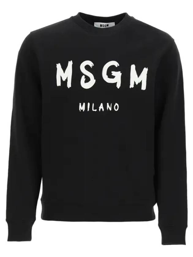 Milano Brushed Logo Sweatshirt Black - MSGM - BALAAN 2