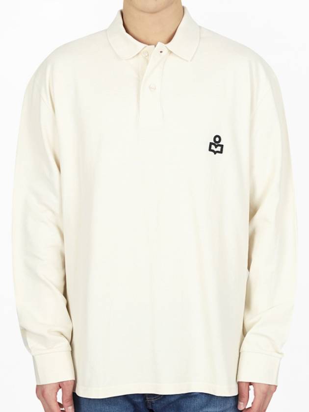 Anafikolo Embroidery Logo Long Sleeve Polo Shirt Ivory - ISABEL MARANT - BALAAN 1