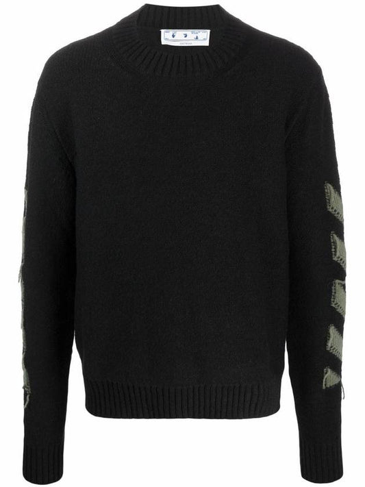 men's arrow diagonal knit black - OFF WHITE - BALAAN.