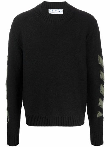 men's arrow diagonal knit black - OFF WHITE - BALAAN 1