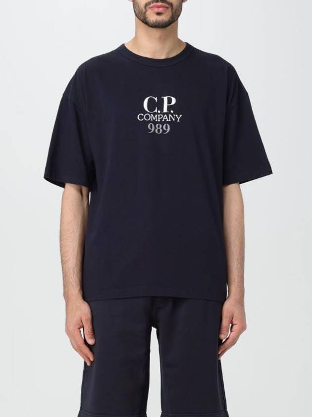 20/1 Jersey Boxy Logo Short Sleeve T-Shirt Navy - CP COMPANY - BALAAN 1