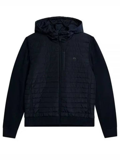 Pierre Knit Hybrid Hooded Zip-Up Jacket Navy - J.LINDEBERG - BALAAN 2