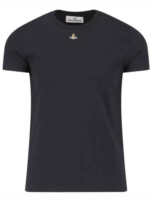 Embroided ORB Peru Short Sleeve T-Shirt Black - VIVIENNE WESTWOOD - BALAAN 2