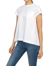 Women's Back Pleated Cotton Short Sleeve T-Shirt White - SACAI - BALAAN 7