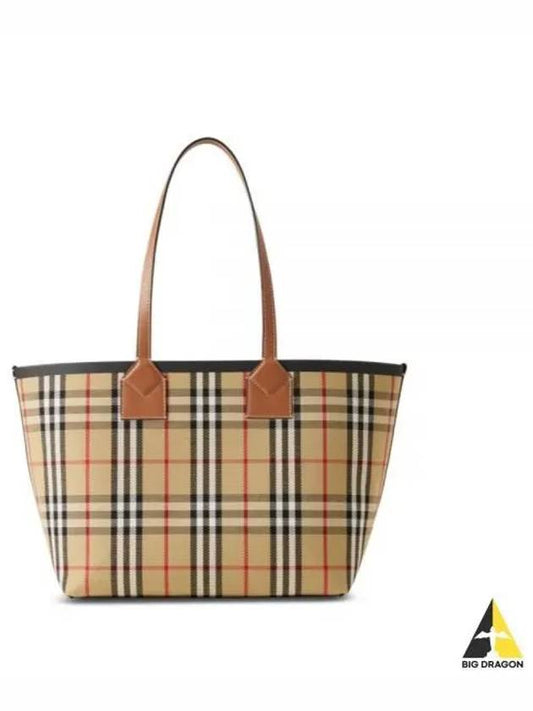 Small London Tote Bag Briar Brown Black - BURBERRY - BALAAN 2