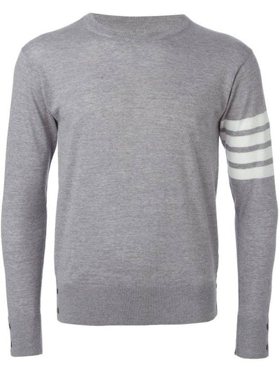 4 Bar Stripe Classic Wool Knit Top Light Grey - THOM BROWNE - BALAAN 2