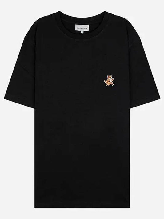 Speedy Fox Patch Comfort Short Sleeve T-Shirt Black - MAISON KITSUNE - BALAAN 2