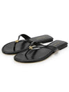 Capri Logo Plaque Flip Flops Black - TORY BURCH - BALAAN 4