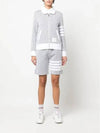 Seesucker Loopback 4 Bar Stripe Shorts Light Grey - THOM BROWNE - BALAAN 7