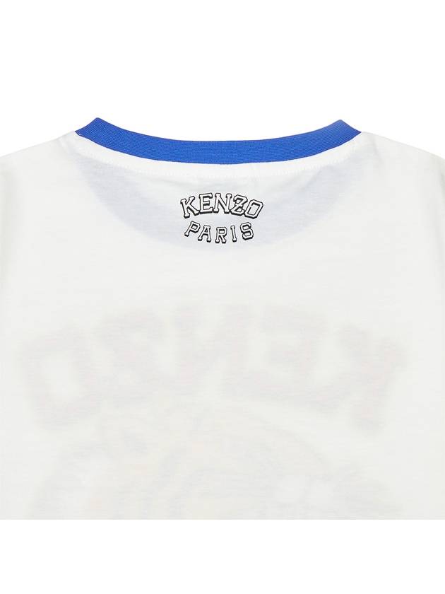 Kids Tiger Logo Print Short Sleeve T-Shirt White - KENZO - BALAAN 5