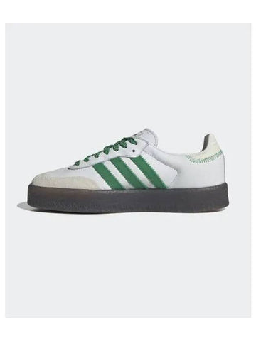 Sambae Leather Low Top Sneakers Green Cloud White - ADIDAS - BALAAN 1