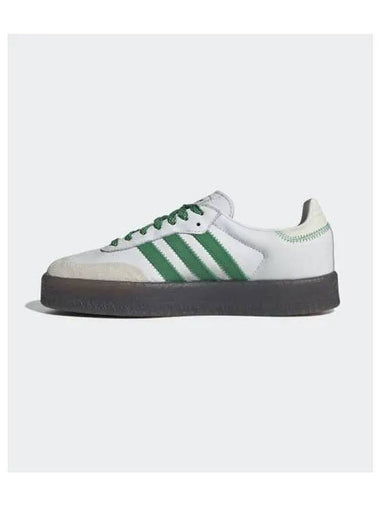 Sambae Leather Low Top Sneakers Green Cloud White - ADIDAS - BALAAN 1