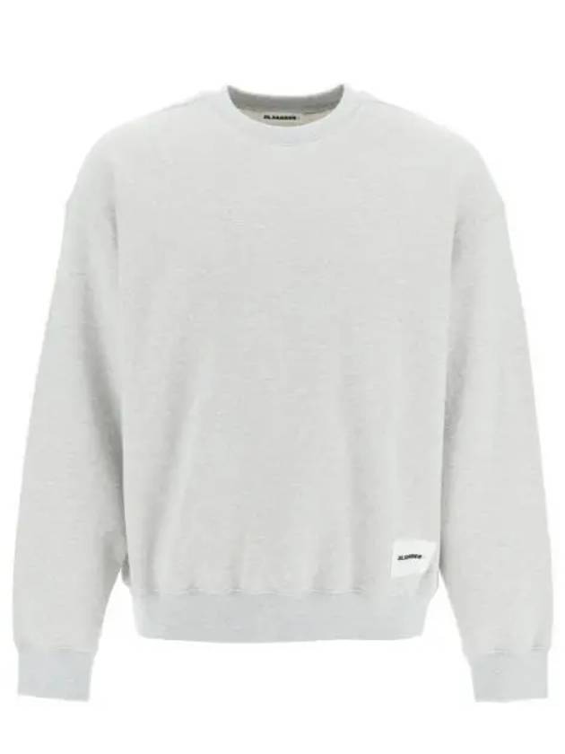 Logo Patch Crew Neck Oversized Sweatshirt Grey - JIL SANDER - BALAAN 2