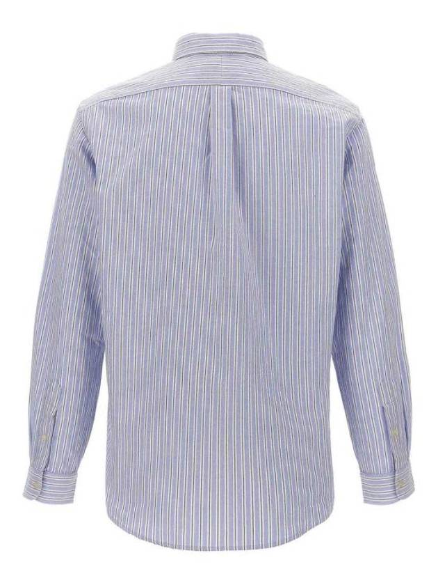 Embroidery Logo Striped Long Sleeve Shirt Light Blue - POLO RALPH LAUREN - BALAAN 3