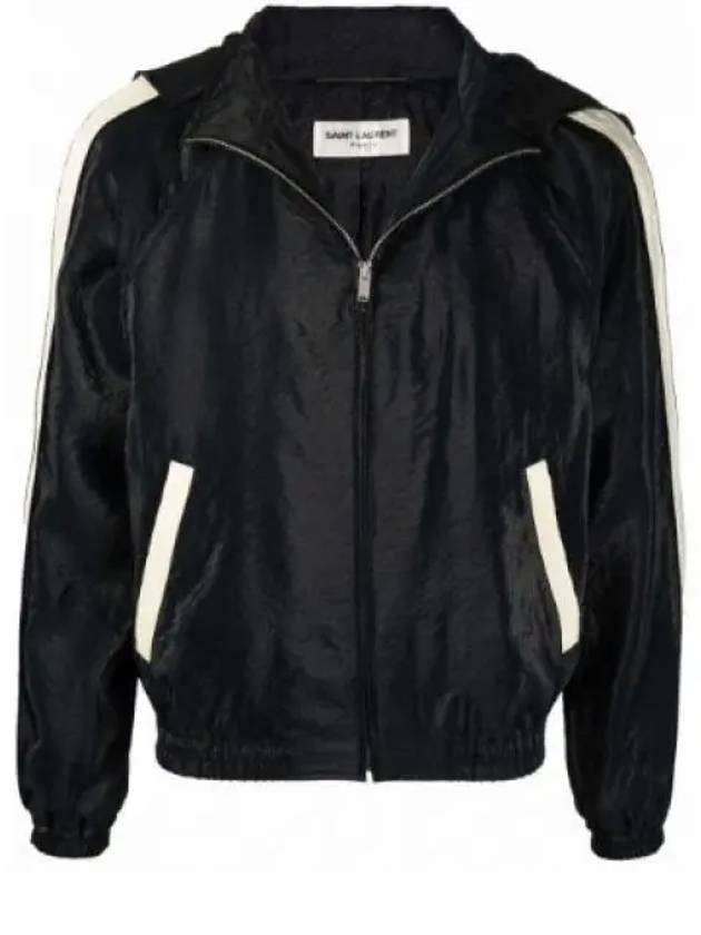 Men's Satin Lining Track Jacket Black - SAINT LAURENT - BALAAN 2